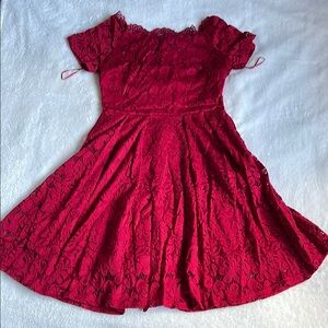 Elegant Red Lace Dress